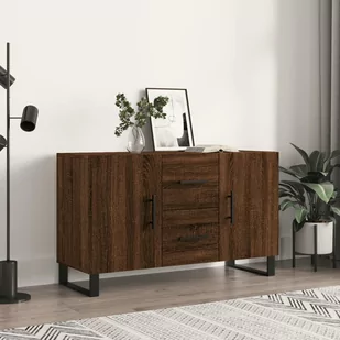 vidaXL Komoda, brązowy dąb, 100x36x60 cm, materiał drewnopochodny - Komody - miniaturka - grafika 1