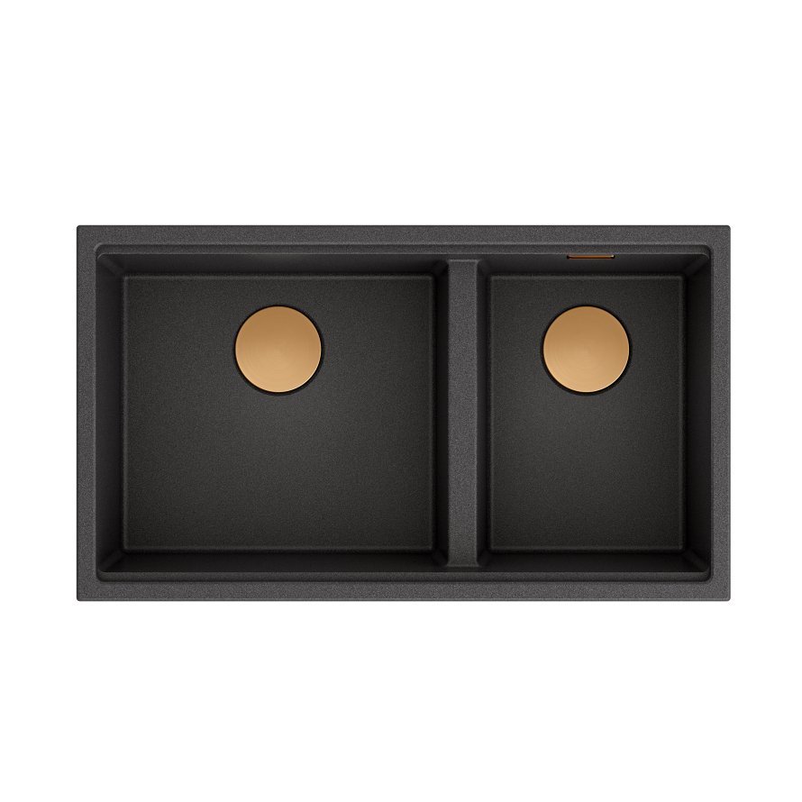 QUADRON Zlewozmywak CLARK 842 onyx, odpływ miedziany BM3319102U-BL-PVDC10