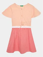 Sukienki i spódniczki dla dziewczynek - United Colors Of Benetton Sukienka codzienna 47KTCV01B Pomarańczowy Regular Fit - miniaturka - grafika 1