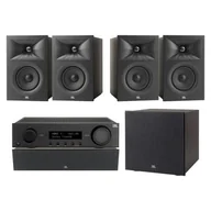 Kino domowe - Amplituner JBL MA310 Czarny + Kolumna głośnikowa JBL Stage 2 240 B Czarny (4 szt.) + Głośnik centralny JBL Stage 2 245C Czarny (1 szt.) + Subwoofer JBL Stage 2 200 P Czarny - miniaturka - grafika 1