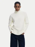 Swetry damskie - Desigual Golf Vantaa 25WWJF11 Biały Relaxed Fit - miniaturka - grafika 1