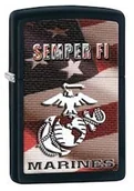 Trafika - Zippo, Zapalniczka, US Marines-Semper Fi, Black Matte - miniaturka - grafika 1