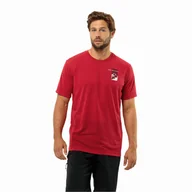 Koszulki męskie - Męski t-shirt Jack Wolfskin VONNAN S/S GRAPHIC T M red glow - S - miniaturka - grafika 1