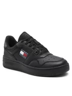 Sneakersy męskie - Tommy Jeans Sneakersy Retro Basket EM0EM00955 Czarny - miniaturka - grafika 1
