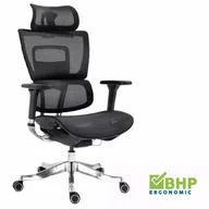 Fotele i krzesła biurowe - Krzesło biurowe ergonomiczne obrotowe Winner Lux czarne siatka - miniaturka - grafika 1