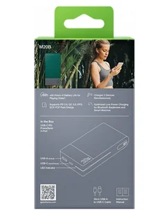 Power bank Powertec GP 20000 mAh 22,5 W - green - Powerbanki - miniaturka - grafika 6