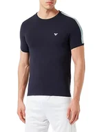 Koszulki męskie - Emporio Armani Męski T-shirt z logo Core, morski, S - miniaturka - grafika 1