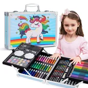 Kredki, ołówki, pastele i pisaki - ZESTAW ARTYSTYCZNY DO MALOWANIA KREDKI DLA DZIECI WALIZKA 145 ELEMENTÓW - miniaturka - grafika 1