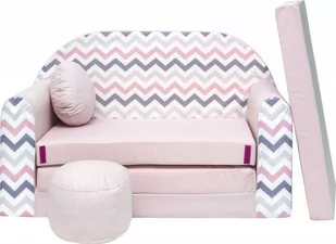 Sofa dziecięca kanapa wersalka rozkładana 160cm + podnóżek i poduszka - HJ1 - Fotele i pufy dla dzieci - miniaturka - grafika 1