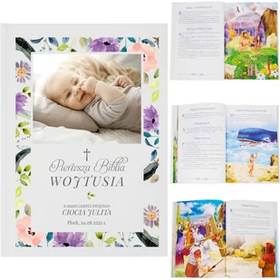 Biblia na Chrzest / Własny Nadruk / Pamiątka Chrztu ze Zdjęciem / Prezent na Chrzest z Personalizacją - Dewocjonalia - miniaturka - grafika 1