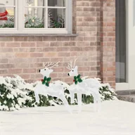 Ozdoby bożonarodzeniowe - vidaXL LED Renifery 2 pcs Zimna Biała tkanina - miniaturka - grafika 1