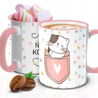 Kubki - Kubek z Piankami DLA KOCIEJ MAMY IMIĘ Biało Różowy Kreator - miniaturka - grafika 1