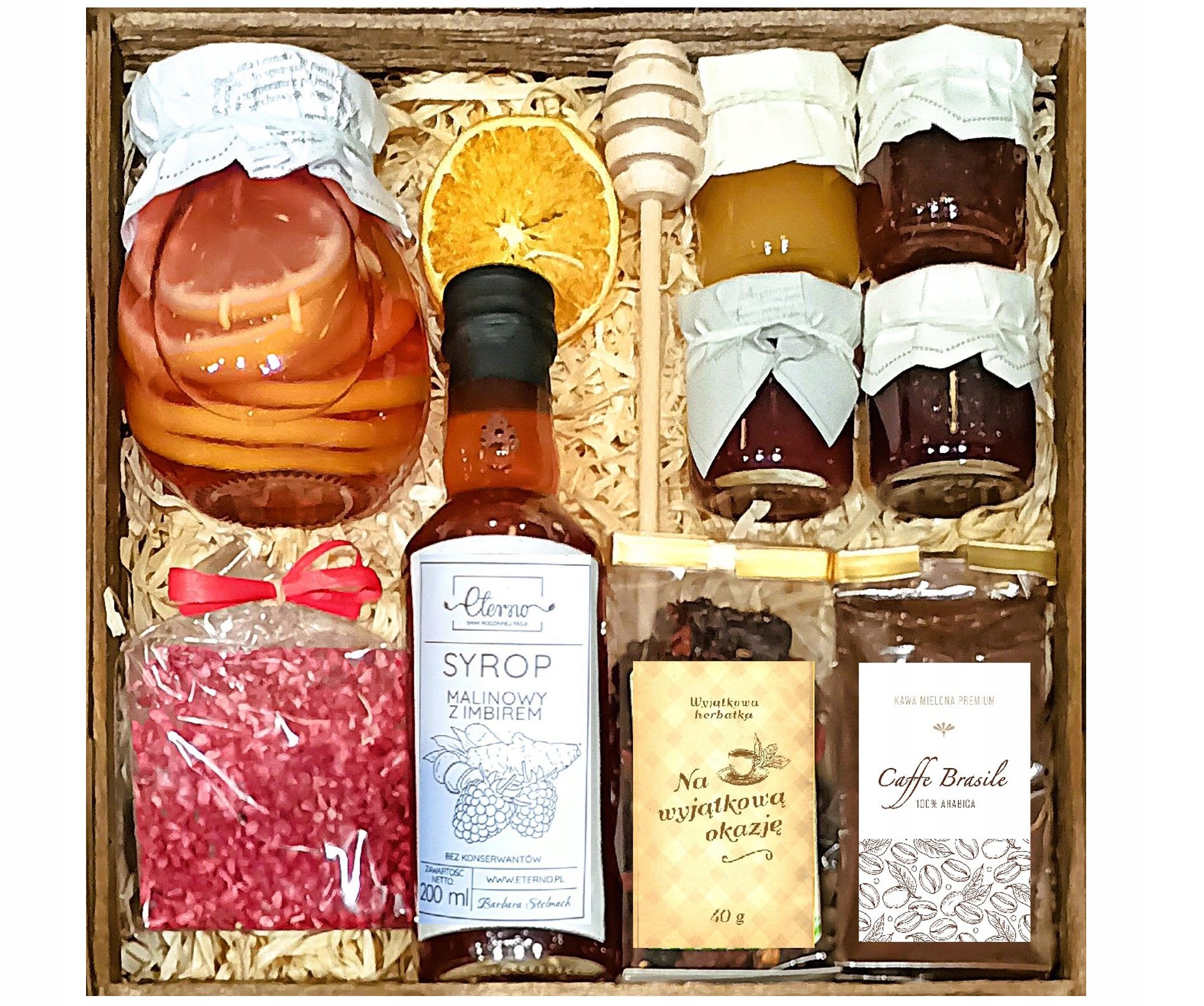 Kosz Box Prezentowy Upoinek Miód Herbata Malina