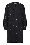 Sukienki - Cream Damska sukienka typu tunika, trapezowa, z długim rękawem, luźna, czarna, 40 - miniaturka - grafika 1