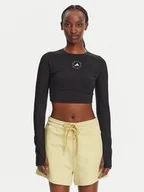 Koszulki sportowe damskie - adidas by Stella McCartney Koszulka techniczna Stella McCartney TrueStrength IW3859 Czarny Slim Fit - miniaturka - grafika 1