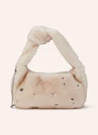 Torebki damskie - Luisa Cerano Torba Na Ramię Ze Sztucznego Futra Z Ozdobnymi Kamykami weiss - miniaturka - grafika 1