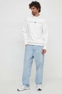 Bluzy męskie - Gant bluza męska kolor biały z kapturem z nadrukiem - miniaturka - grafika 1