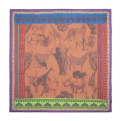 Apaszki i szaliki męskie - Damska chusta wzorzysta brązowo - czerwona - miniaturka - grafika 1