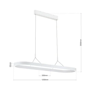 ORION Lampa wisząca LED Carrara, biała, z regulacją wysokości, CCT - Lampy sufitowe - miniaturka - grafika 1