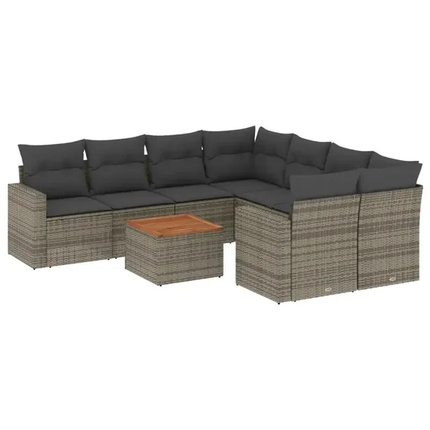 Zestaw mebli ogrodowych modułowych szary rattan PE 65,5 x 62 x 69 cm