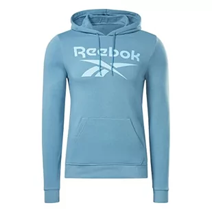 Reebok Męska bluza z długim rękawem z dużym logo, stalowa niebieska S23-R, M, Steely Blue S23-r, M - Bluzy męskie - miniaturka - grafika 1