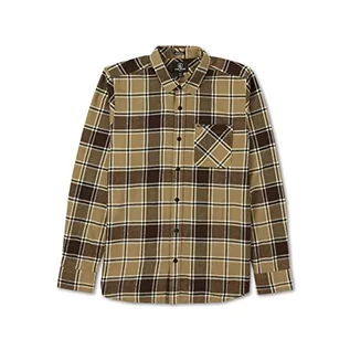 Koszule męskie - Volcom Męska koszula z długim rękawem Caden Plaid Ls, khaki, S, Khaki, S - grafika 1