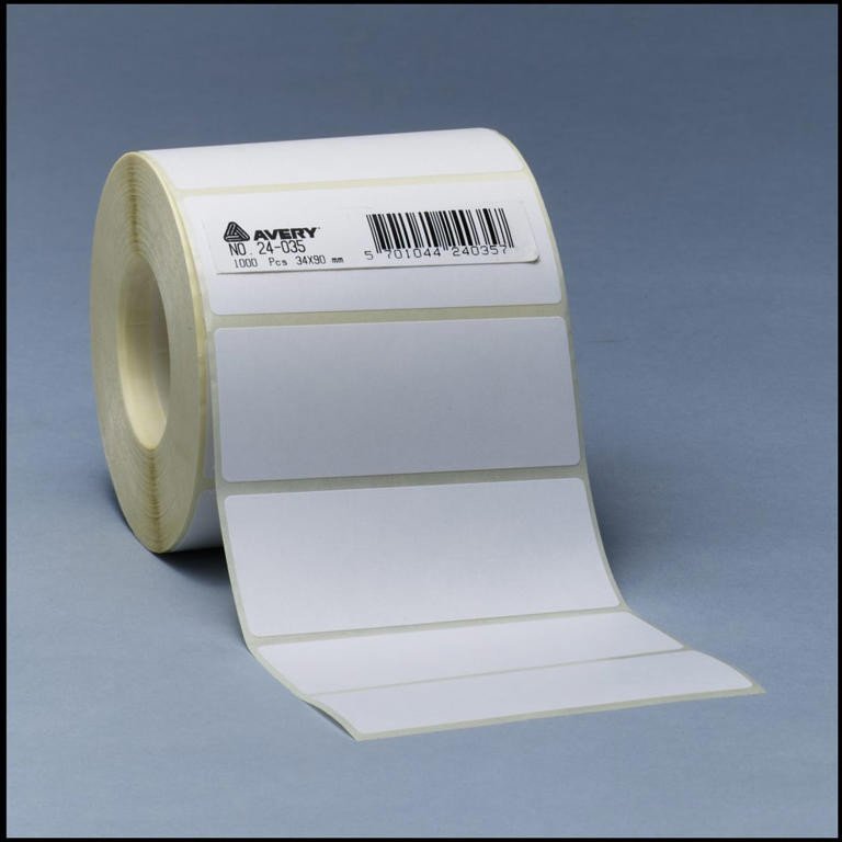 Etiket på rulle 36x75mm 24-034 1000stk/rul - 1000 stk.