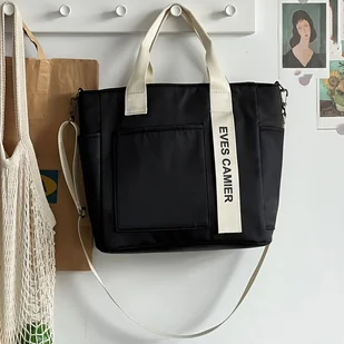 TEMU Torba na ramię z wieloma kieszeniami, podróżna i do pracy, przenośna i trwała, z regulowanym paskiem na ramię, odpowiednia do szkoły i - Torebki damskie - miniaturka - grafika 1