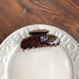 TEMU 1 szt. Elegancka Minimalistyczna Duża Prostokątna Spinka do Włosów z Acetatu dla Kobiet - Głęboki Brąz, Biały, Niebieski Trwałe Antypoślizgowe - Ozdoby do włosów - miniaturka - grafika 1