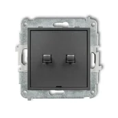 Wyłączniki światła i elektryczne - Wyłącznik podwójny dźwigniowy Karlik ICON - grafit - miniaturka - grafika 1