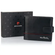 Portfele - Elegancki portfel męski Pierre Cardin YS605 324A RFID - czarno-czerwony - miniaturka - grafika 1