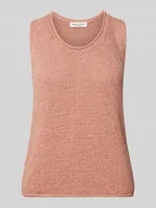 Swetry damskie - Top z dzianiny o kroju regular fit z mieszanki bawełny - miniaturka - grafika 1
