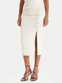 Sukienki - Patrizia Pepe Spódnica midi 8G0530/A701-W409 Écru Regular Fit - miniaturka - grafika 1
