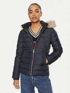 Tommy Jeans Kurtka puchowa Basic DW0DW18312 Granatowy Slim Fit - Kurtki damskie - miniaturka - grafika 1