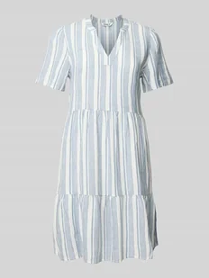 Sukienka casualowa o kroju comfort fit z mieszanki wiskozy i lnu model ‘TIRI-CARO’ - Sukienki - miniaturka - grafika 1