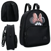 Plecaki szkolne i tornistry - Vadobag Mały Plecak Przedszkolny Dziecięcy Z Ekoskóry Myszka Minnie Czarny - miniaturka - grafika 1