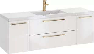 Szafka z Umywalką ROSEN 140 cm D - Uchwyt Złoty - Szafki łazienkowe - miniaturka - grafika 1
