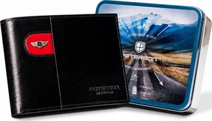 Peterson Mały, skórzany portfel męski bez zapięcia zewnętrznego - Peterson NoSize - Portfele - miniaturka - grafika 1