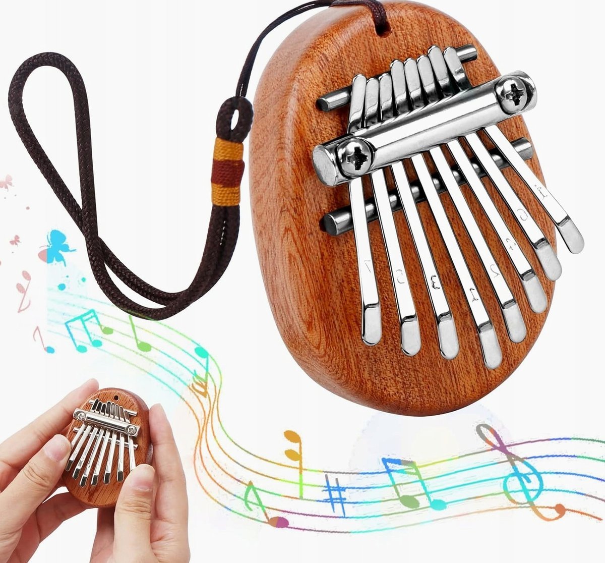 FORTEPIAN 8 KLAWISZY MINI PRZENOŚNY DREWNIANY INSTRUMENT MUZYCZNY