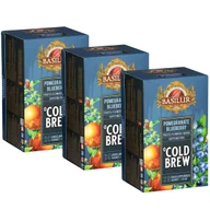 Herbata - BASILUR Cold Brew - Owocowa herbata bezkofeinowa z aromatem granatu i borówki, herbata na zimno w saszetkach 20 x 2 g x3 - miniaturka - grafika 1