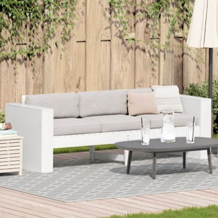 vidaXL vidaXL Sofa ogrodowa 3-osobowa Biała Drewno Średnia Trwała - Sofy ogrodowe - miniaturka - grafika 1