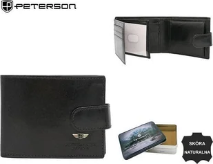 Peterson Portfel męski skórzany PTN 22302L-VT BLACK - Portfele - miniaturka - grafika 1