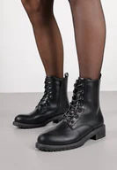 Botki damskie - Czarne Klasyczne Botki Workery Morienne - miniaturka - grafika 1