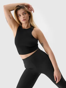 4F Crop top slim damski - czarny XXL - Koszulki i topy damskie 4F Crop top slim damski - czarny XXL - Koszulki i topy damskie - miniaturka - grafika 1