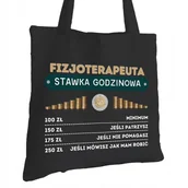 Torby i wózki na zakupy - Torba Bawełniana dla Fizjoterapeuty Czarna Na Prezent Trwały Nadruk - miniaturka - grafika 1