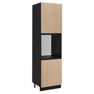 Szafki kuchenne - Szafka kuchenna stojąca wysoka Roma 60 cm kolor jodełka/czarny - miniaturka - grafika 1