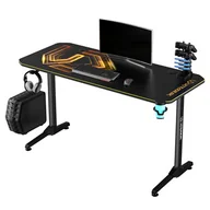 Biurka gamingowe - ULTRADESK Biurko dla gracza FRAG - GOLD V3, 140x60 cm, 76 cm, z podkładką pod mysz, uchwyt na słuchawki i napój - miniaturka - grafika 1