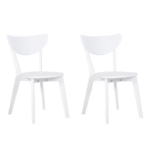Beliani Zestaw 2 krzeseł do jadalni biały ROXBY - Krzesła - miniaturka - grafika 1