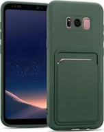 Etui i futerały do telefonów - Etui na telefon komórkowy Samsung Galaxy S8 Plus silikonowe etui ochronne z kieszenią na kartę Slim Wallet Case, zielone - miniaturka - grafika 1