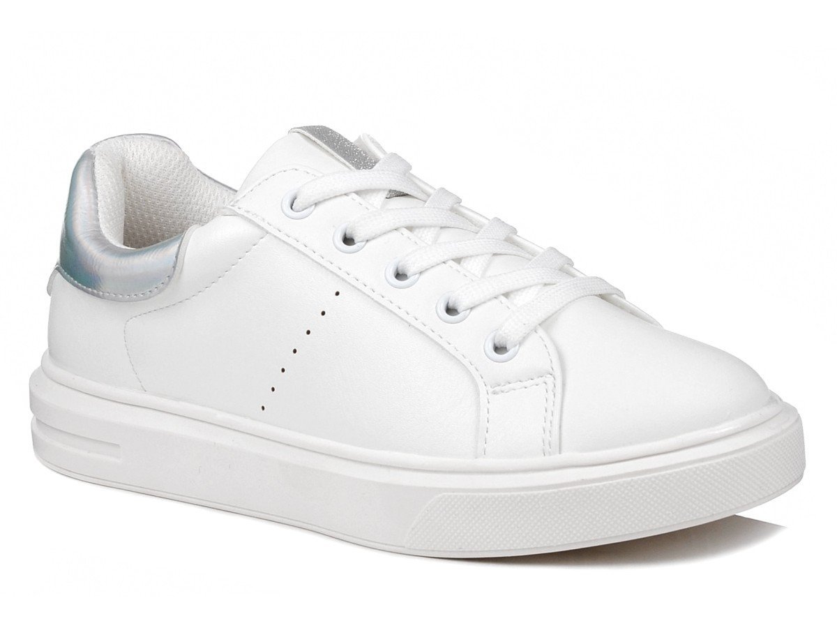Sportowe buty dziecięce dziewczęce sznurowane białe Wojtyłko 5A24395B-34